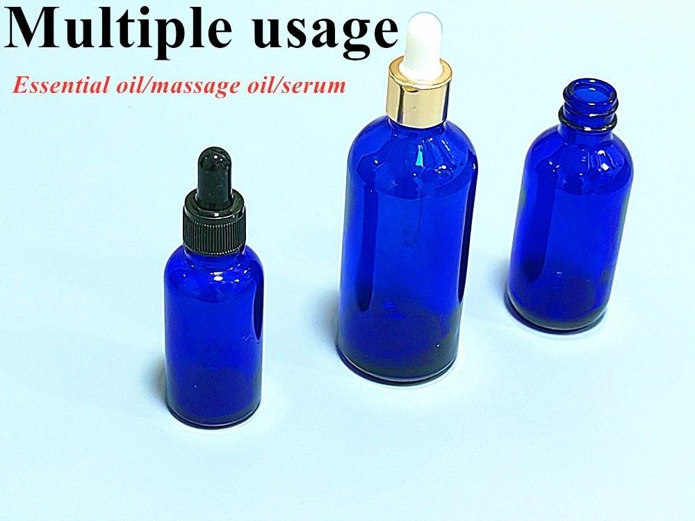 Kosmetische Glasbläser mit Blau Serum Tropffflasche 20 ml 30 ml 50 ml Luxus ätherisches Öl Glasflasche mit Tropffflasche