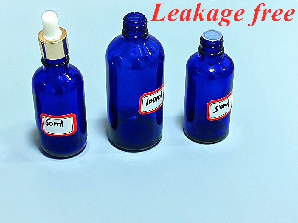 Kosmetische Glasbläser mit Blau Serum Tropffflasche 20 ml 30 ml 50 ml Luxus ätherisches Öl Glasflasche mit Tropffflasche