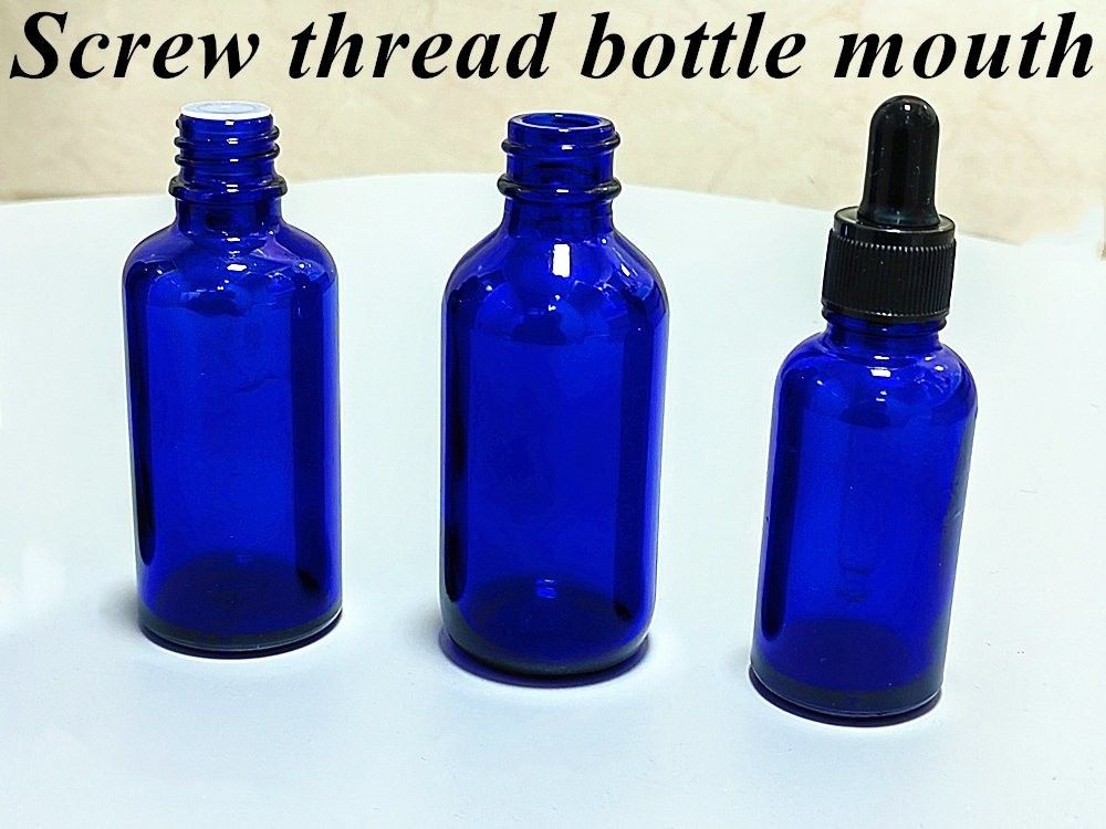 30 ml 50 ml 60 ml Leere runde kleine Kosmetikflasche Blau klares ätherisches Öl Glas Tropffflasche Glasflasche