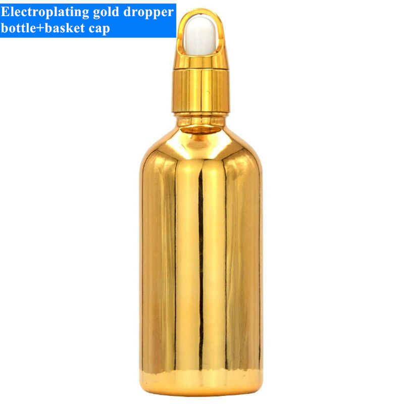 10 ml 20 ml 30 ml 50 ml mit Elektroplaten aus Gold Etheröl Flasche Kleine Goldflasche Kosmetik Glastropffflasche
