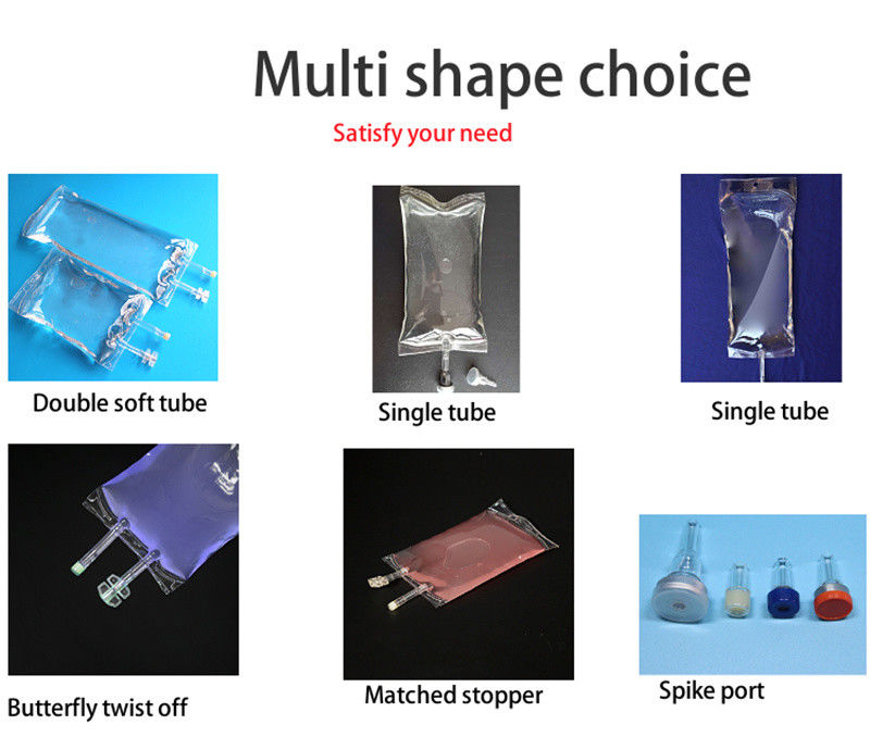 Plastik medizinischer steriler Infusionsbeutel 100ml 250ml 500ml PVC Natriumchloridlösung IV Infusionsflüssigkeitsbeutel