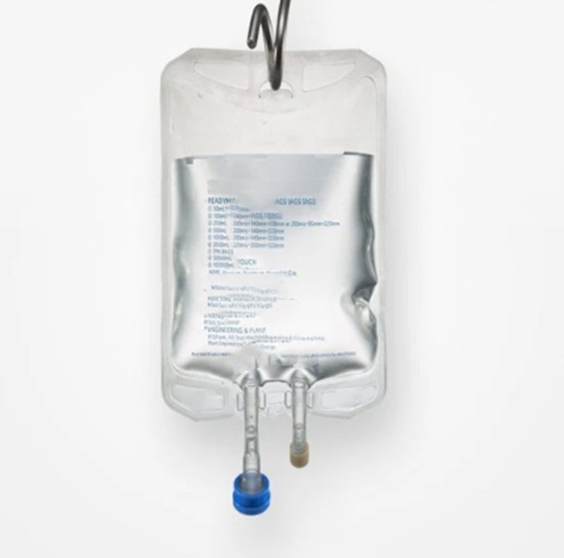 100 ml 250 ml 500 ml Einfachport Doppelport medizinischer PVC leerer IV-Infusionsbeutel mit Verschluss PVC-IV-Flüssigkeitsbeutel