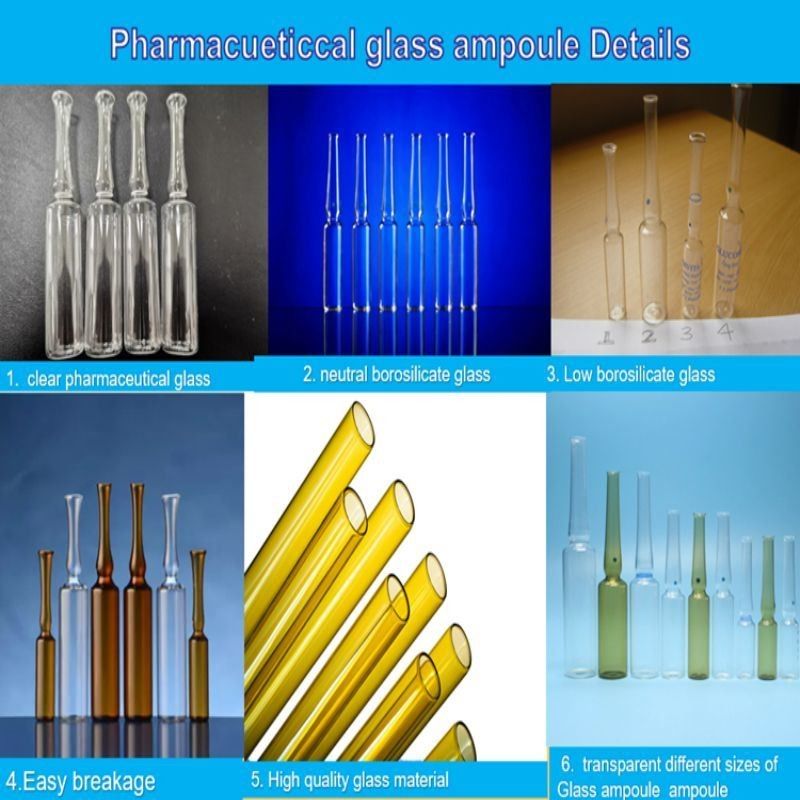 2 ml 5 ml 10 ml Leere USP Standard-Borosilikat-Glasampullen Transparent und Bernsteinfarben für Penicillin-Injektionsmedizin