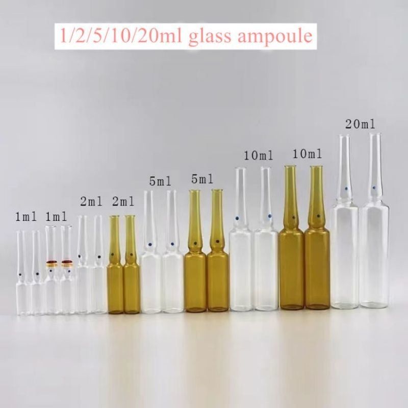 1 ml 2 ml 5 ml ISO-Standard Chinesischer Standard Bernstein Transparente USP Glasampulle Typ I zur pharmazeutischen Injektion