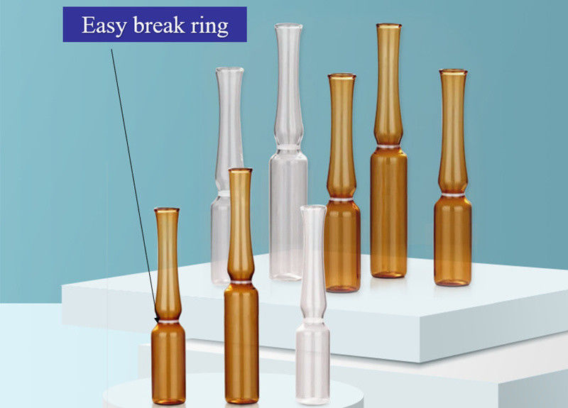 1 ml 2 ml 5 ml Breaking Ring Transparent Amber Glass Ampulle USP I Pharmazeutische Verpackung Glasampulle mit ISO-Standard