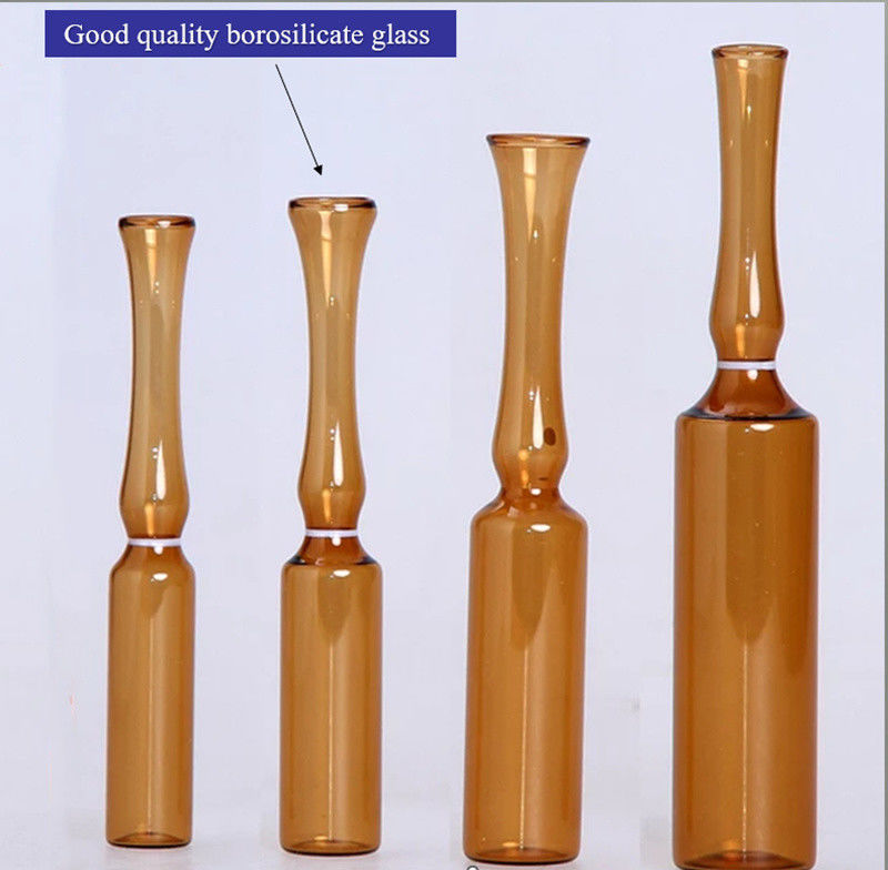 1 ml 2 ml 5 ml 10 ml YBB USP leere Borosilikatglasampullen zur Injektion Transparente Bernsteinglasampulle für Pharmac