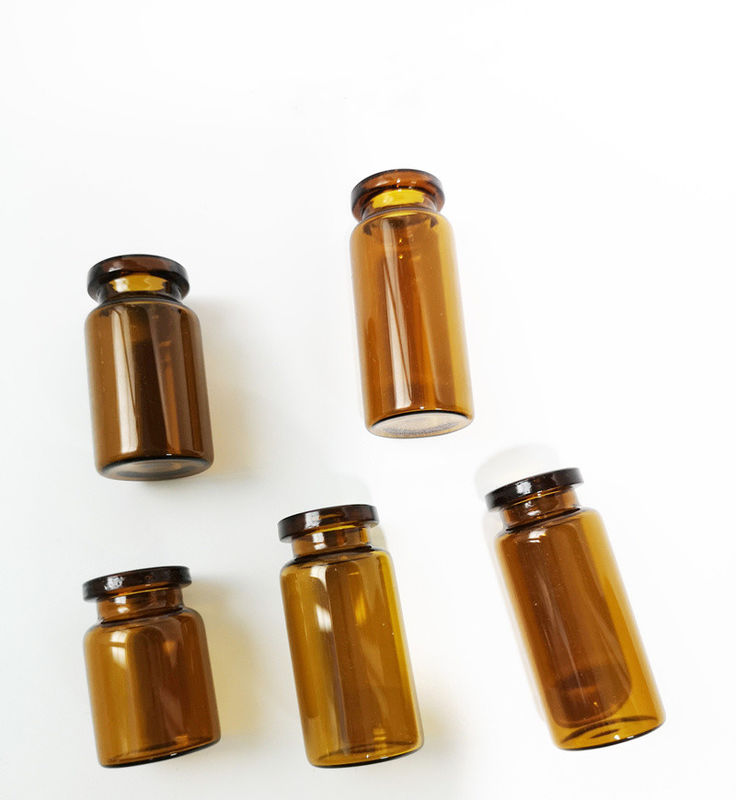 5 ml 7 ml 10 ml Pharmazeutisch Klares Bernstein Liophilisierung Rohrform Krempeltopf Glasflaschen mit abklappbarer Kappe