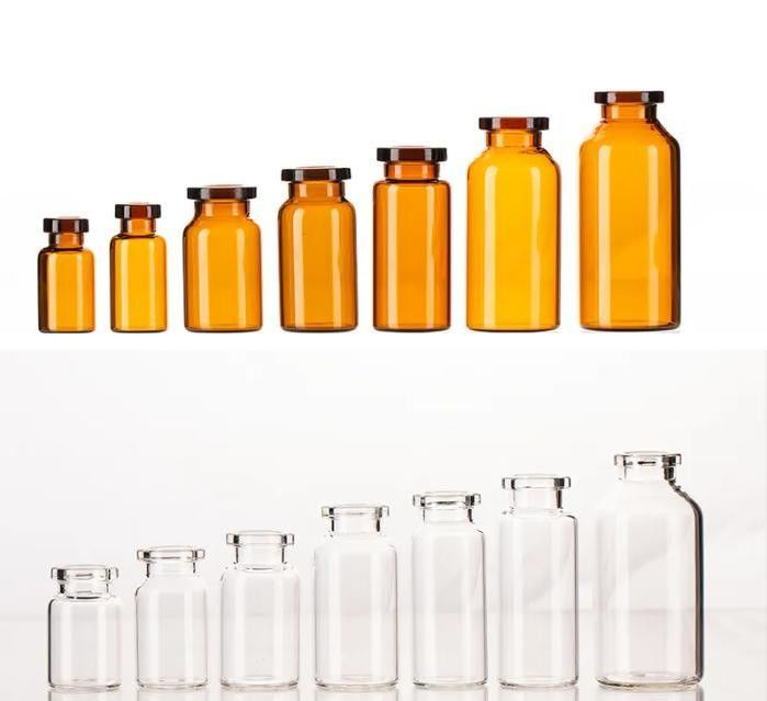5 ml 10 ml 20 ml Amber Clear Sterile Injektionsflaschen Braun leere pharmazeutische Injektionsflaschen aus Glas mit Butylkautschukstoppe
