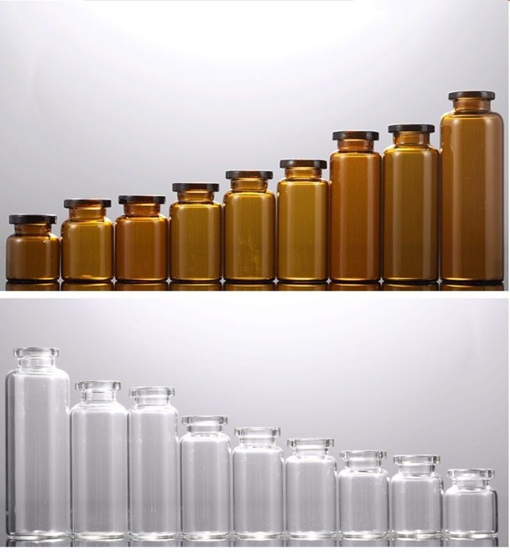 Durchsichtige Medizinische Glasflasche Pharmazeutische 5ml 10ml 20ml Durchsichtige Bernsteinleere Leere Kleine Injektionsflaschen aus sterilen Glas Tubularflaschen