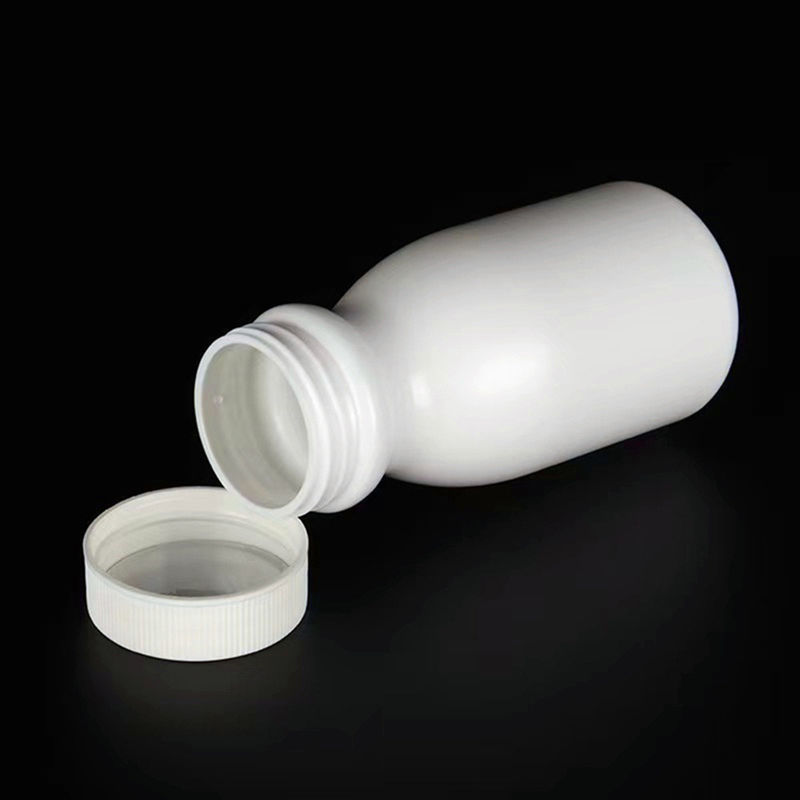 Leere Runde 50 ml 100 ml 150 ml Weiße HDPE-Kapseln Tabletten Pille Flaschen Kunststoff Ergänzungen Kunststoff PE-Medikamentflasche