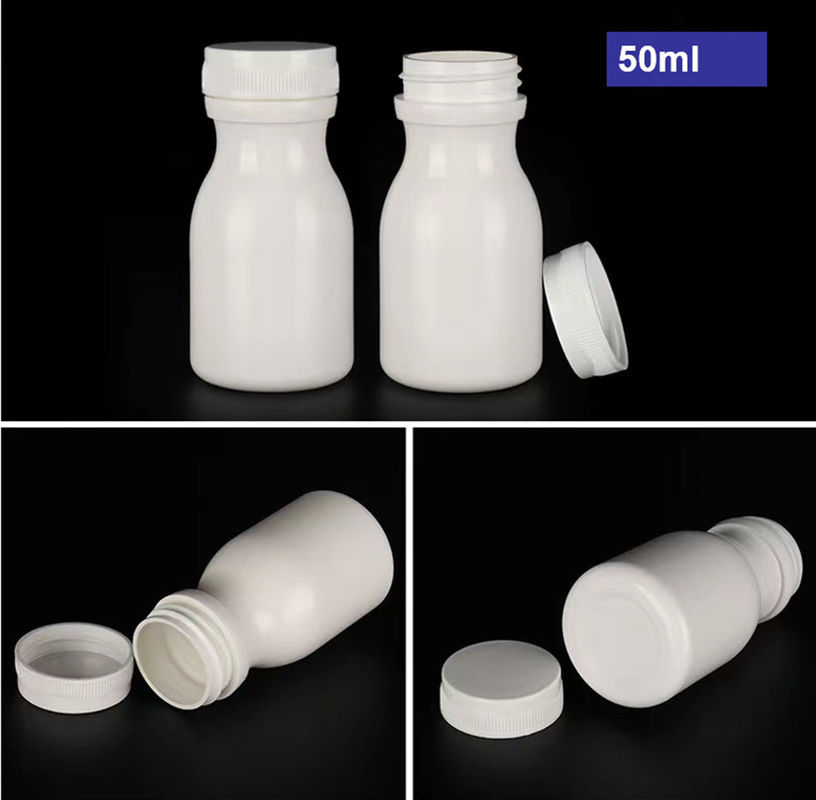 Leere Runde 50 ml 100 ml 150 ml Weiße HDPE-Kapseln Tabletten Pille Flaschen Kunststoff Ergänzungen Kunststoff PE-Medikamentflasche