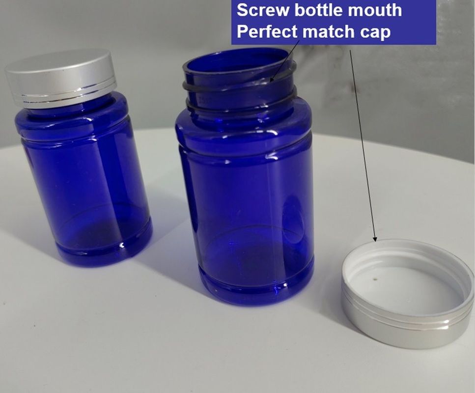 100cc 120cc Plastikflasche für Pillen Kapseln Transparent Blau PET Wiederauffüllbares Plastik Festpulver Pille Medizinflasche