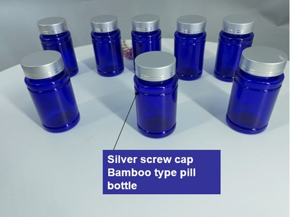 100cc 120cc Plastikflasche für Pillen Kapseln Transparent Blau PET Wiederauffüllbares Plastik Festpulver Pille Medizinflasche