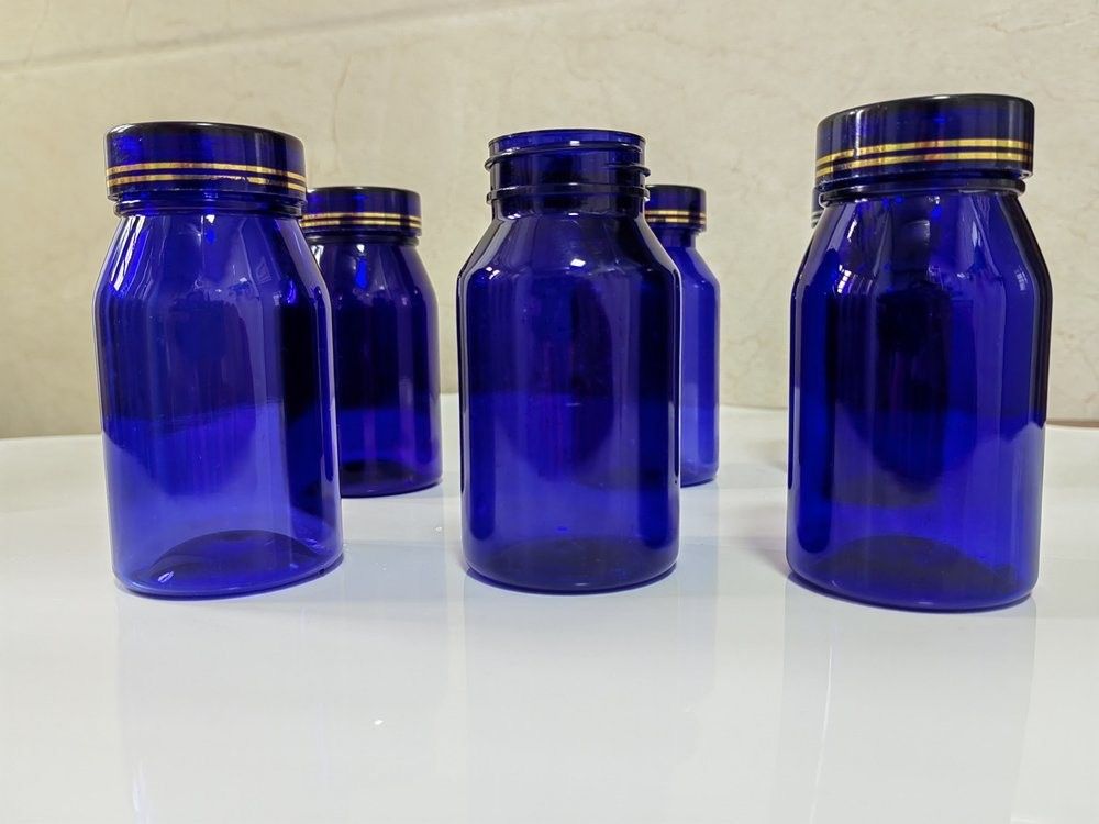 100cc 120cc 150cc Plastikflasche für Pillen Kapseln Transparente Blaue Haustier Wiederauffüllbare Plastikflasche für feste Medikamente