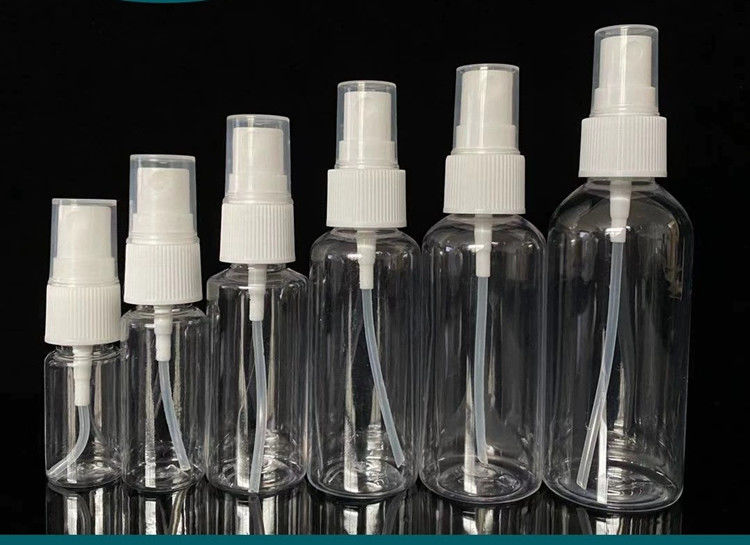 50 ml 60 ml 100 ml PET-klares rundes, individuell angepasstes, nachfüllbares Handdesinfektionsmittel rundes, nachfüllbares kosmetisches PET-Plastik-Sprayflasche