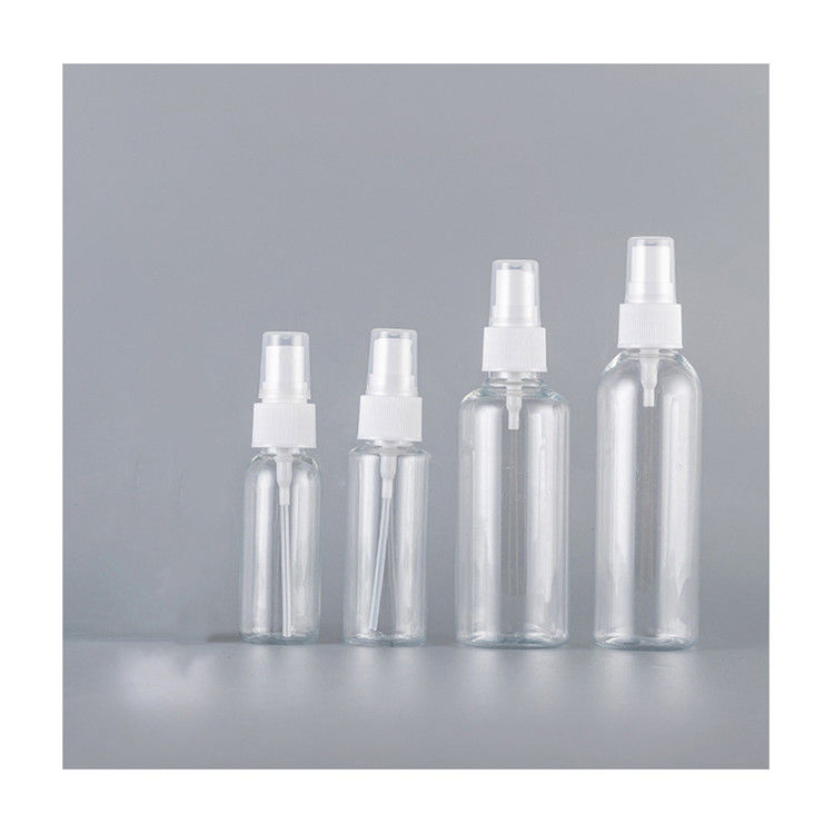 PET leere Plastiknebel Sprühflasche klares Parfüm Alkohol Nachfüllbare Plastiksprühflaschen mit feinem Nebelsprühpumpe
