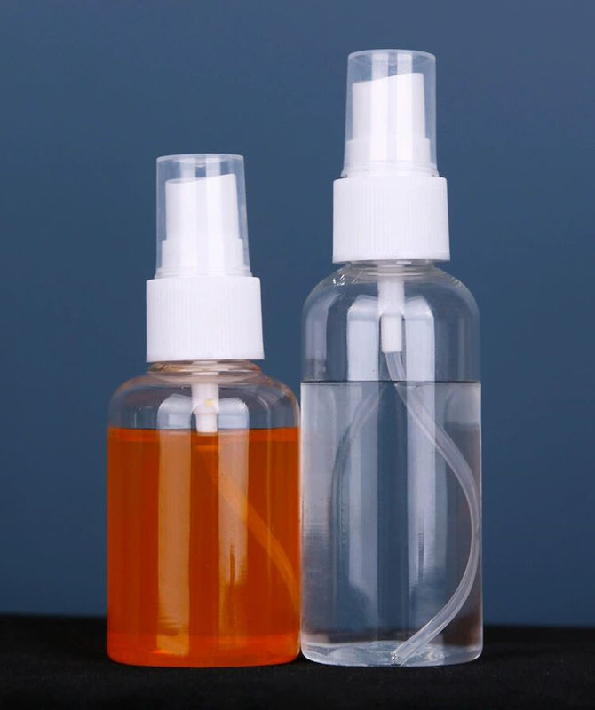 PET leere Plastiknebel Sprühflasche klares Parfüm Alkohol Nachfüllbare Plastiksprühflaschen mit feinem Nebelsprühpumpe