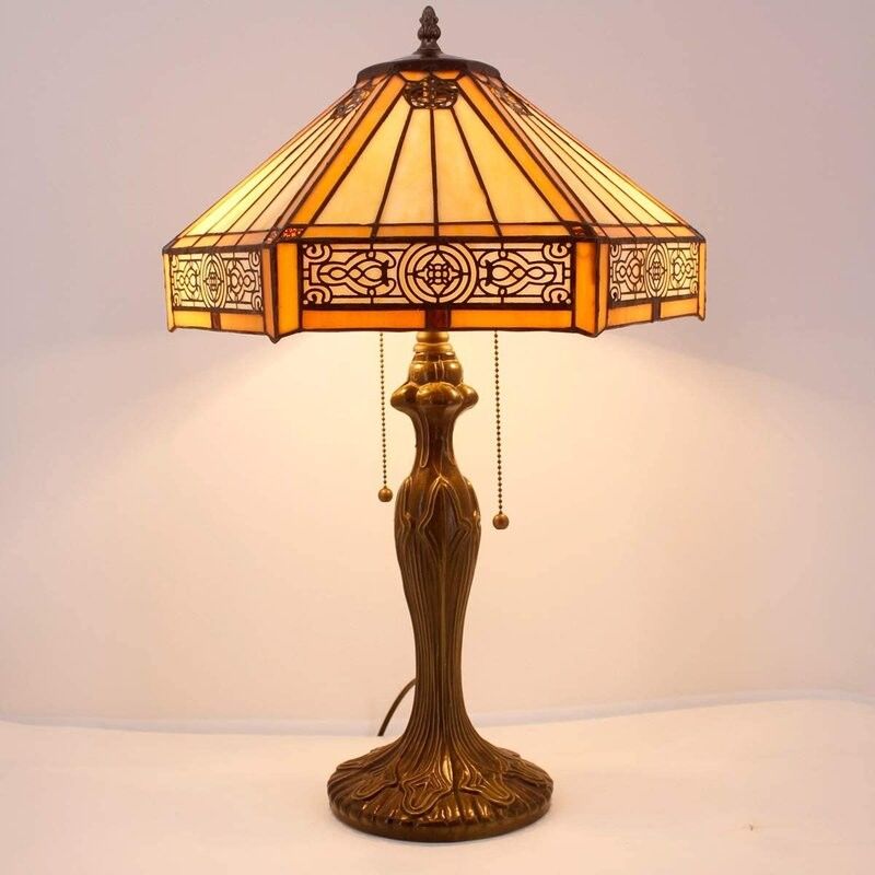30cm Hexagon Studio Retro Warmes Schlafzimmer Haus Handgefertigte Dekorationslampe Farbkunst Türkisches Glas Luxus-Tischlampe