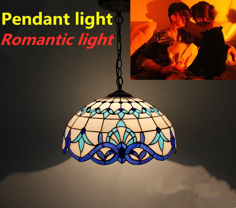 12' europäischer Stil Türkisches Licht Schlafzimmer Esszimmer Buntglas Kronleuchter LED Glas Pendantlampe