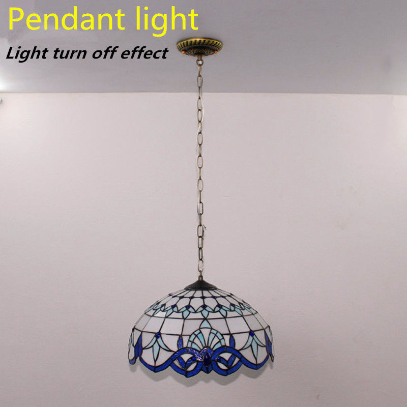 12' europäischer Stil Türkisches Licht Schlafzimmer Esszimmer Buntglas Kronleuchter LED Glas Pendantlampe